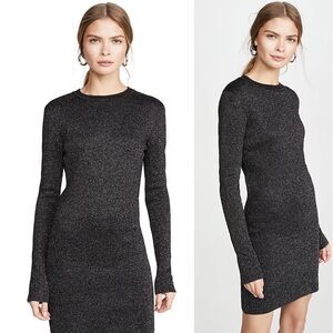 NWT Pam & Gela Lurex Metallic Mini Sweater Long Sleeve Dress M